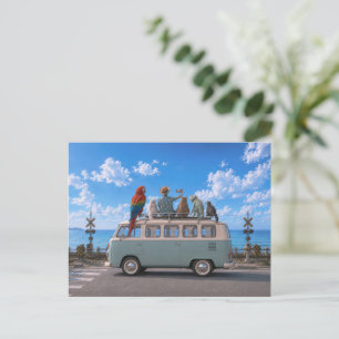 Selfie Boy Küstenstraßen-Trip Mauspad Postkarte
