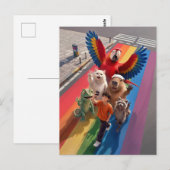 Selfie Boy Regenbogenkreuzung Postkarte (Vorne/Hinten)