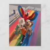 Selfie Boy Regenbogenkreuzung Postkarte (Vorderseite)