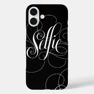 SELFIE Calligaphy Lettering Schwarz-weiß Elegance iPhone 16 Plus Hülle
