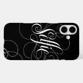 SELFIE Calligaphy Lettering Schwarz-weiß Elegance Case-Mate iPhone Hülle (Rückseite (Horizontal))