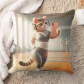 Selfie Cat stiehlt das Spotlight Throw Kissen (Decke)