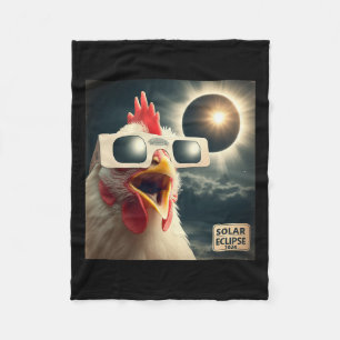 Selfie Chicken Kids Mens Solar Eclipse Fleecedecke