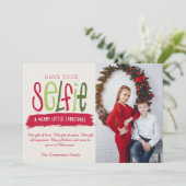 Selfie Christmas Grußkarte Einladung (Stehend Vorderseite)