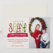 Selfie Christmas Grußkarte Einladung (Vorne/Hinten)