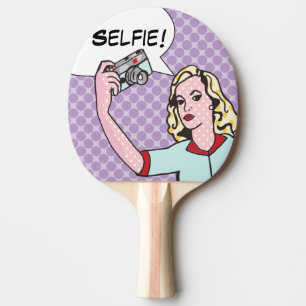 Selfie Comic Book Ping Pong Paddle Tischtennis Schläger