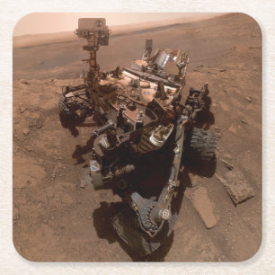 Selfie der Mars Curiosity Rote Marsszene Rechteckiger Pappuntersetzer