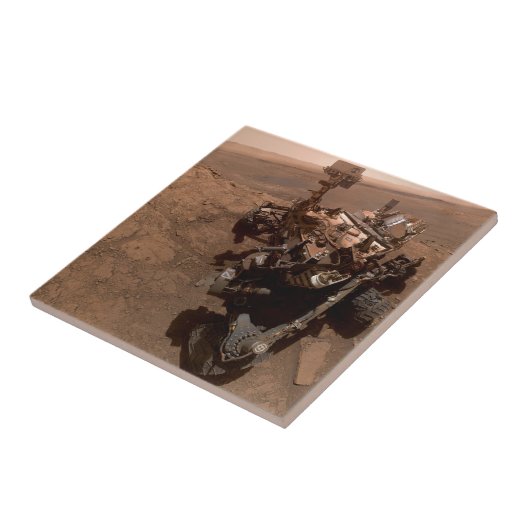 Selfie der Mars Neugier Roter Marsch Landschaft Fliese (Seite)