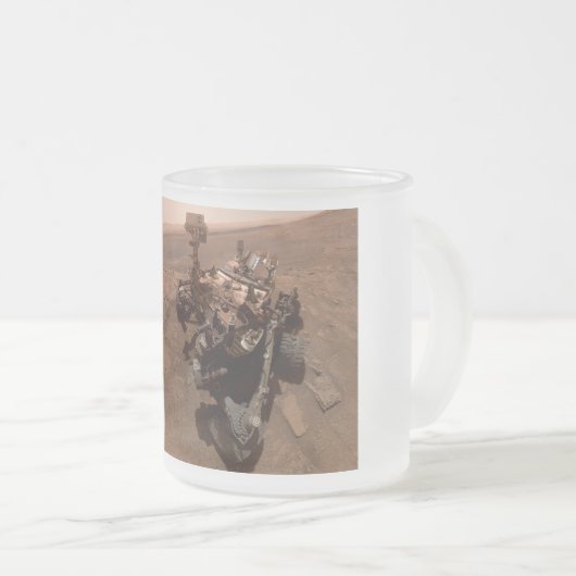 Selfie der Mars Neugier Roter Marsch Landschaft Mattglastasse (VorderseiteRechts)