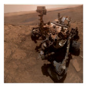 Selfie der Mars Neugier Roter Marsch Landschaft Poster (Vorderseite)