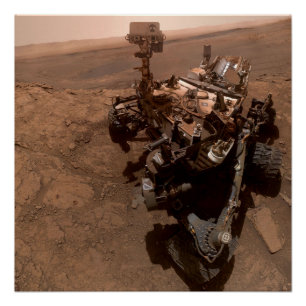 Selfie der Mars Neugier Roter Marsch Landschaft Poster