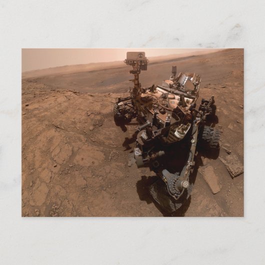 Selfie der Mars Neugier Roter Marsch Landschaft Postkarte (Vorderseite)