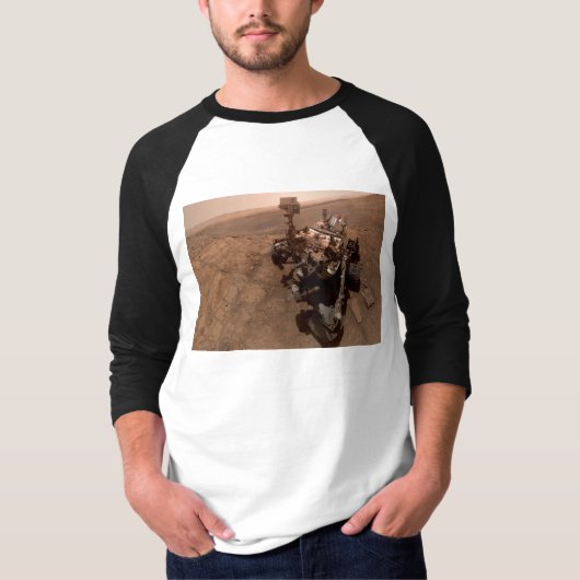 Selfie der Mars Neugier Roter Marsch Landschaft T-Shirt (Vorderseite)