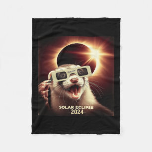 Selfie Ferret Kids Mens Solar Eclipse Ferret Fleecedecke