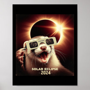 Selfie Ferret Kids Mens Solar Eclipse Ferret Poster