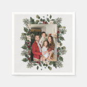 Selfie Foto Upload | Ihr Party für Familienspass Serviette (Vorderseite)