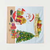 Selfie Foto Weihnachten Weihnachtsbaum Kinder Hint Wandteppich (Vorderseite (Horizontal))