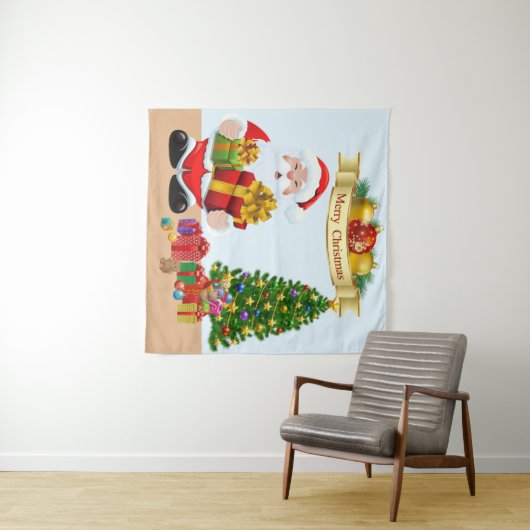 Selfie Foto Weihnachten Weihnachtsbaum Kinder Hint Wandteppich (Beispiel (Horizontal))