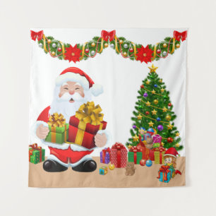 Selfie Foto Weihnachten Weihnachtsbaum Kinder Hint Wandteppich