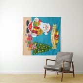 Selfie Foto Weihnachten Weihnachtsbaum Kinder Hint Wandteppich (Beispiel (Horizontal))