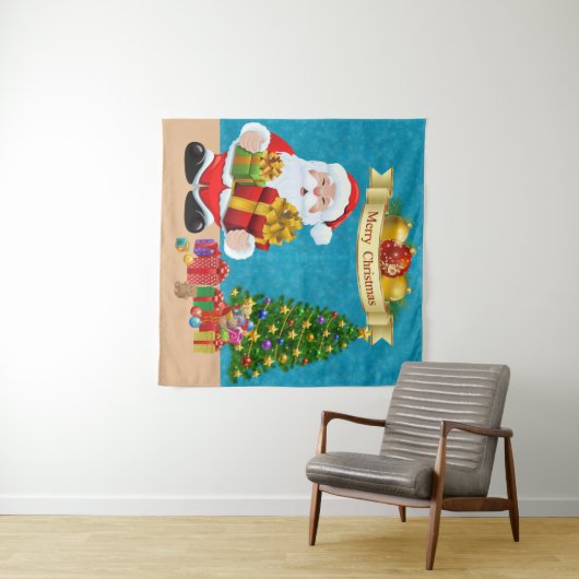 Selfie Foto Weihnachten Weihnachtsbaum Kinder Hint Wandteppich (Beispiel (Horizontal))