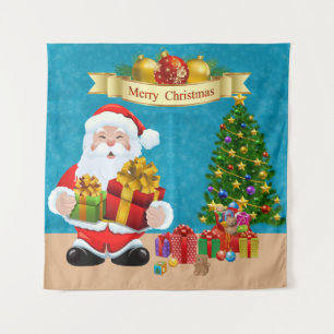Selfie Foto Weihnachten Weihnachtsbaum Kinder Hint Wandteppich