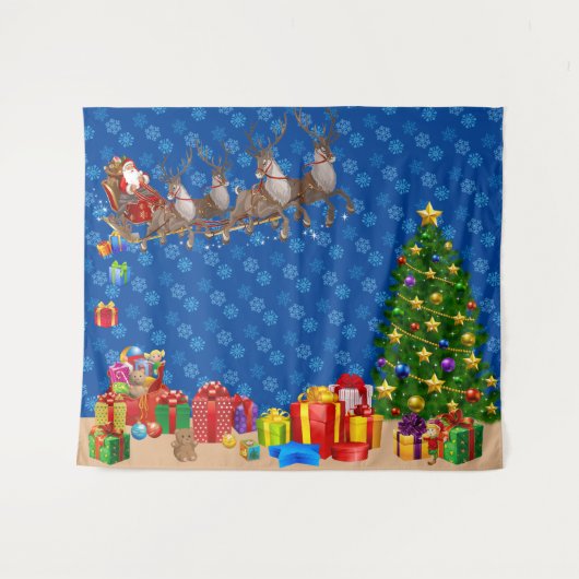 Selfie Foto Weihnachten Weihnachtsgeschenk fallen Wandteppich (Vorderseite (Horizontal))