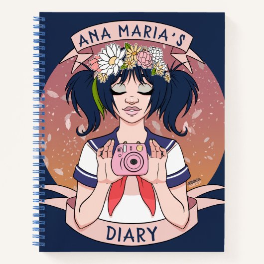 Selfie Girl Personal Diary Notizblock (Vorderseite)