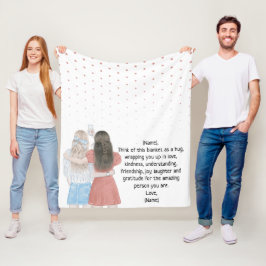 Selfie Girls Best Friends Custom Letter Note Fleecedecke