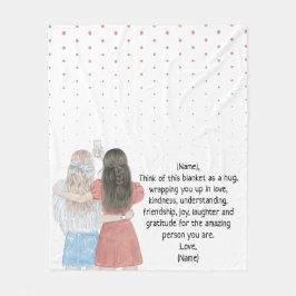 Selfie Girls Best Friends Custom Letter Note Fleecedecke