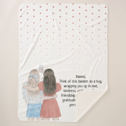 Selfie Girls Best Friends Custom Letter Note Sherpadecke (Vorderseite)