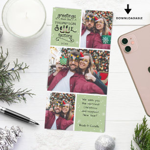 sELFie Greetings, Snow on Green, 3 Fotos Feiertagskarte