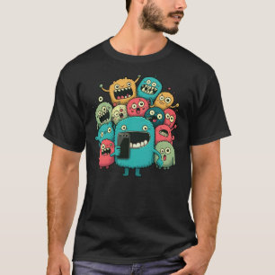 Selfie Gruppe der Monster Alberne Gesichtsgruppe F T-Shirt