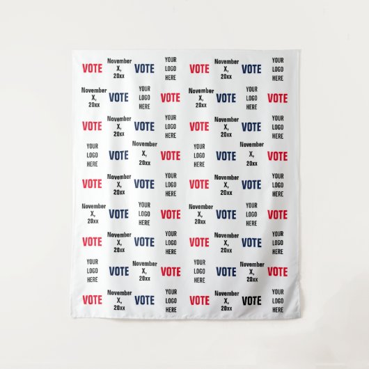 Selfie-Hintergrund für die Kampagne zur Wahl von W Wandteppich (Vorderseite)