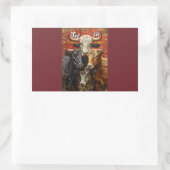 Selfie Lovers Cows Rechteckiger Aufkleber (Tasche)