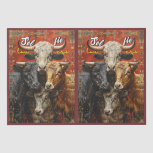 Selfie Lovers Cows Seidenpapier