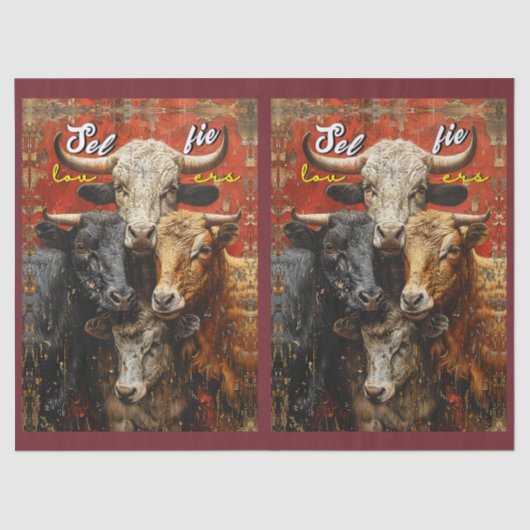 Selfie Lovers Cows Seidenpapier (Vorderseite)