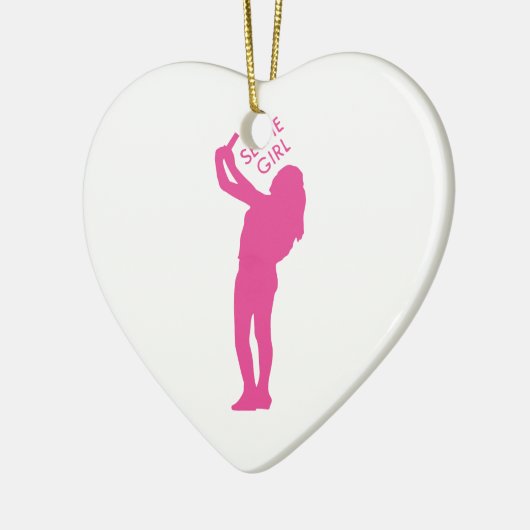 Selfie Mädchen-Grafik Keramik Ornament (Links)