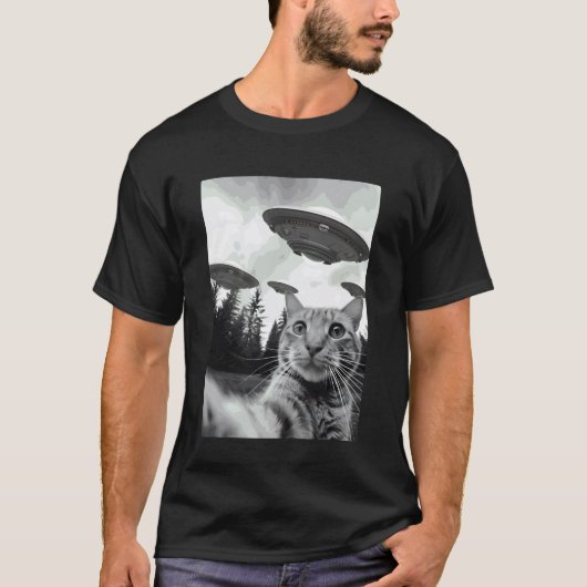 Selfie mit Alien-Katze T-Shirt (Vorderseite)