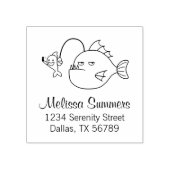 Selfie mit Anglerfish-Adresse Gummistempel (Prägung)