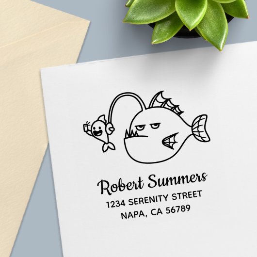 Selfie mit Anglerfish-Adresse Permastempel