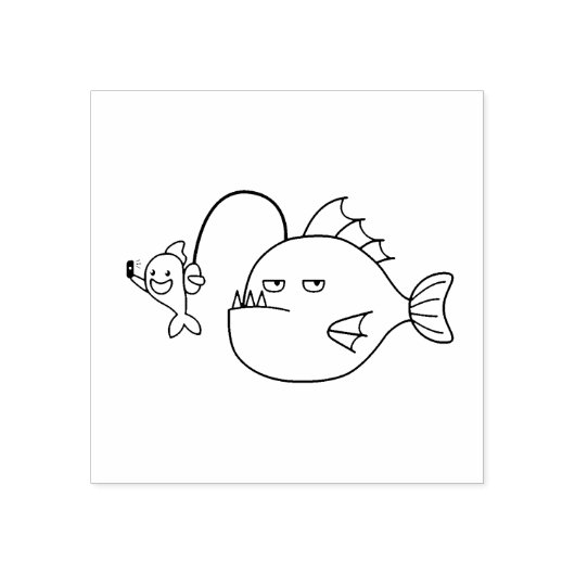 Selfie mit Seeteufel Gummistempel (Prägung)