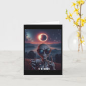 Selfie mit Solar 2024 Eclipse Tragegles Retro Karte (Gelbe Blume)