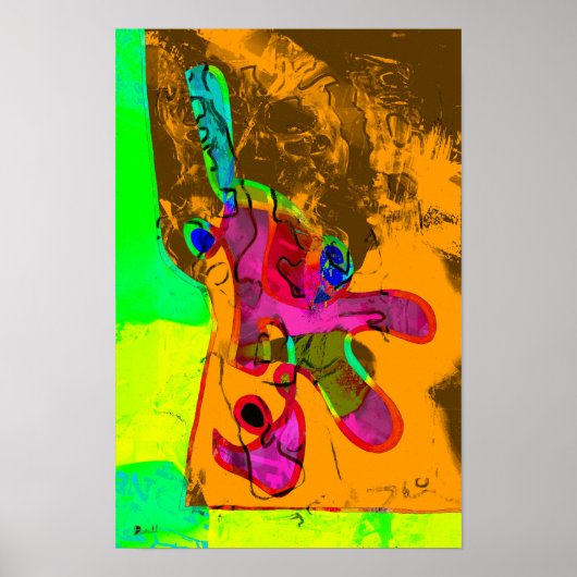 Selfie Orange Abstract 12 x 18 Poster (Vorne)