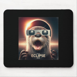 Selfie Otter Kids Mens Solar Eclipse Mousepad