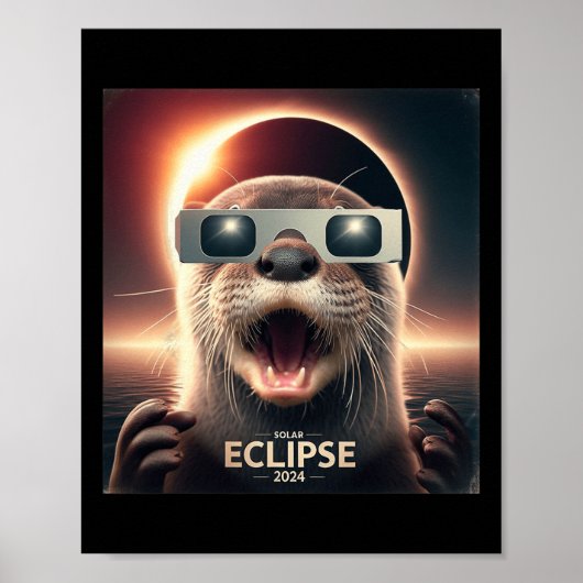Selfie Otter Kids Mens Solar Eclipse Poster (Vorne)