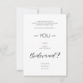 Selfie Photo Proposal Will You Be My Bridesmaid (Rückseite)