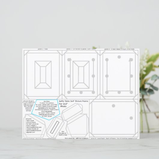 Selfie Picture Frame For 2x3 Photo Printable or (Stehend Vorderseite)