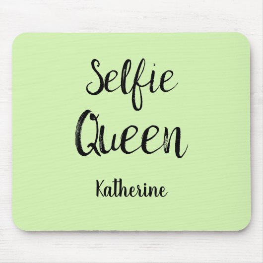 Selfie Queen Name Personalisiert Apple Lime Green Mousepad (Vorne)