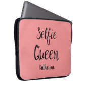 Selfie Queen Name Personalisiert Coral Orange Laptopschutzhülle (Vorne Rechts)
